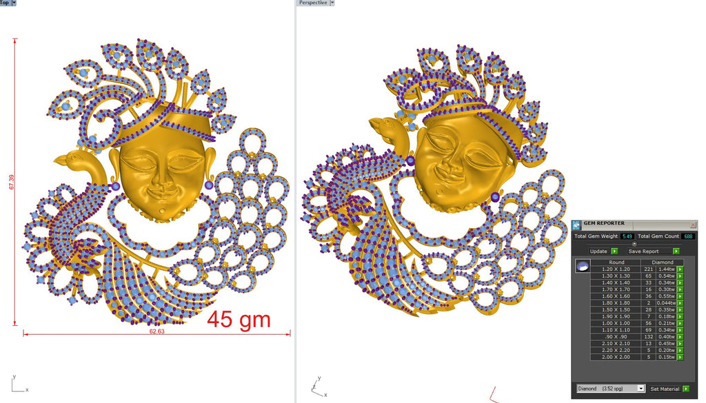 Shreenath ji pdt stl (cad file)