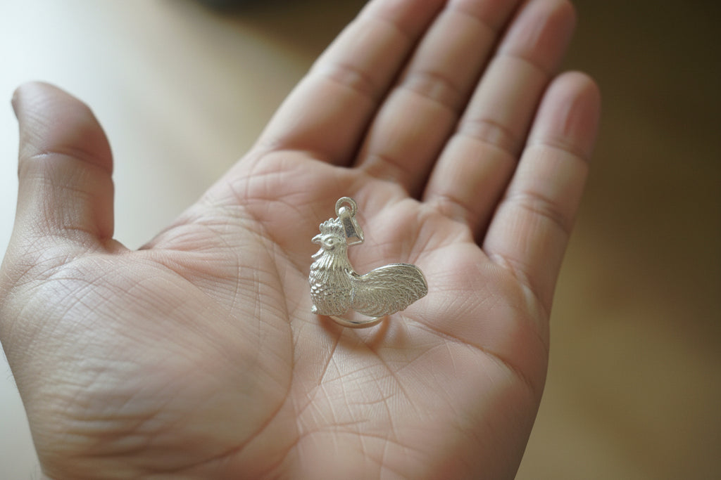 मुर्गा movable cock 7.73g2.5x3cm (in silver)