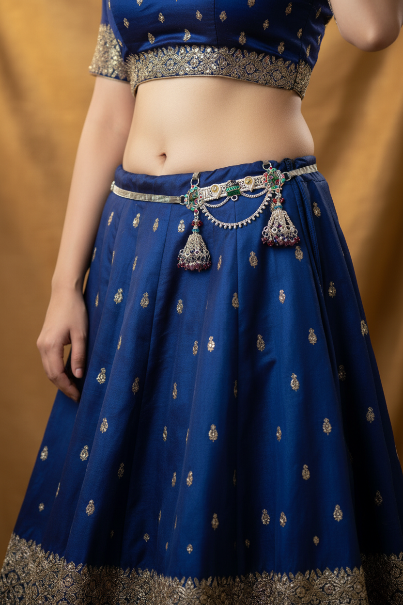 कमर गुच्छा waist band  44.02g3x4"(in silver)