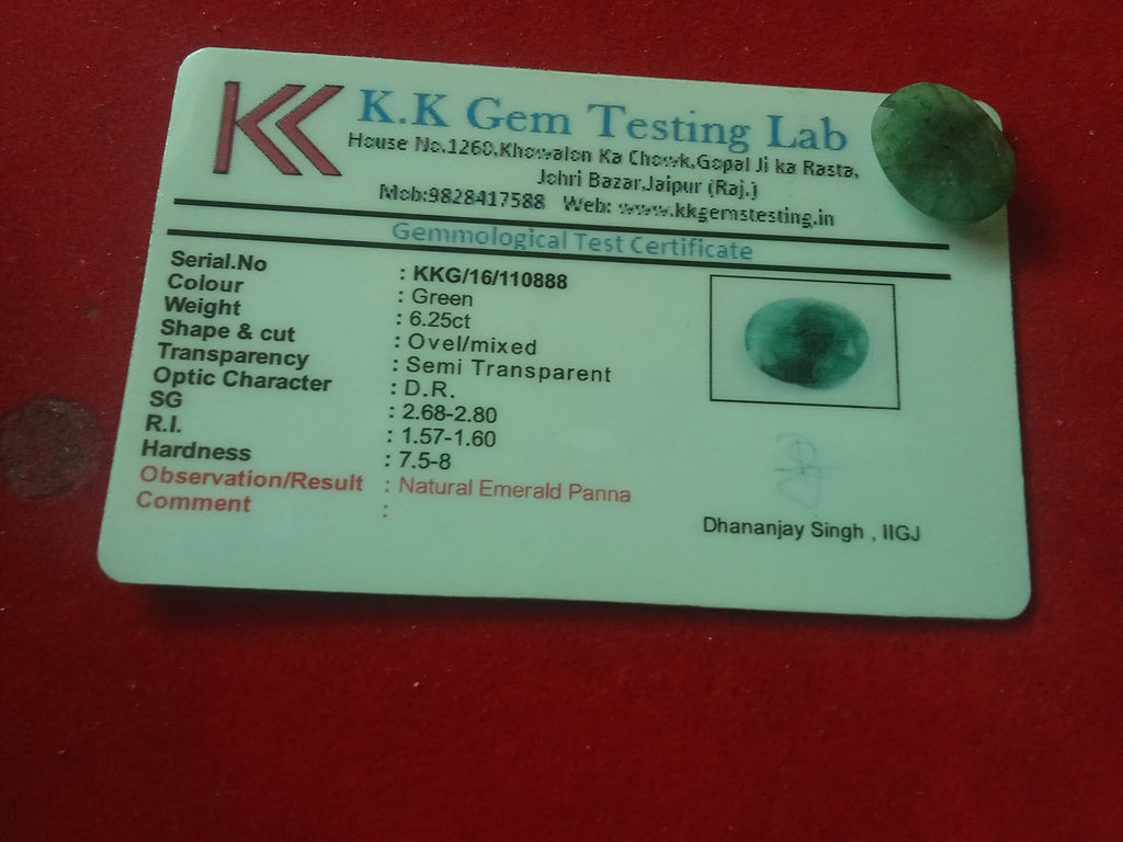 Emerald stone 6.25ct