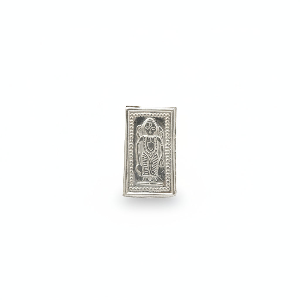 नारायण पत्रा narayan patri .61g2.6x1.5cm (in silver)