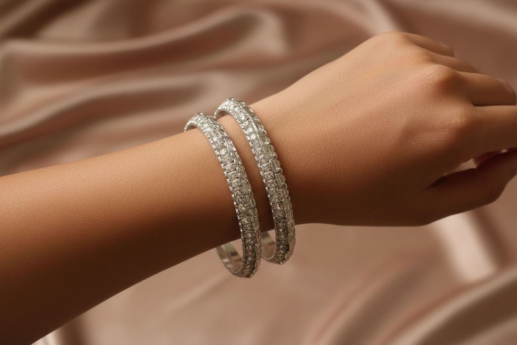 चांदी के कड़े bangle 52.32g2.2"(in silver)