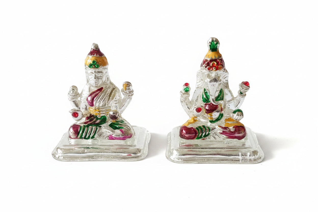 लक्ष्मी गणेश 100g2.5"(in silver)