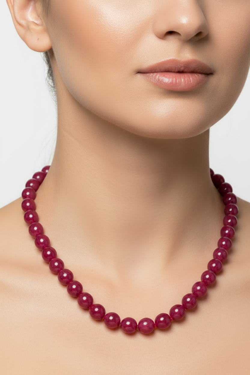 माणिक बीडस मालाRuby beads mala 31g20"