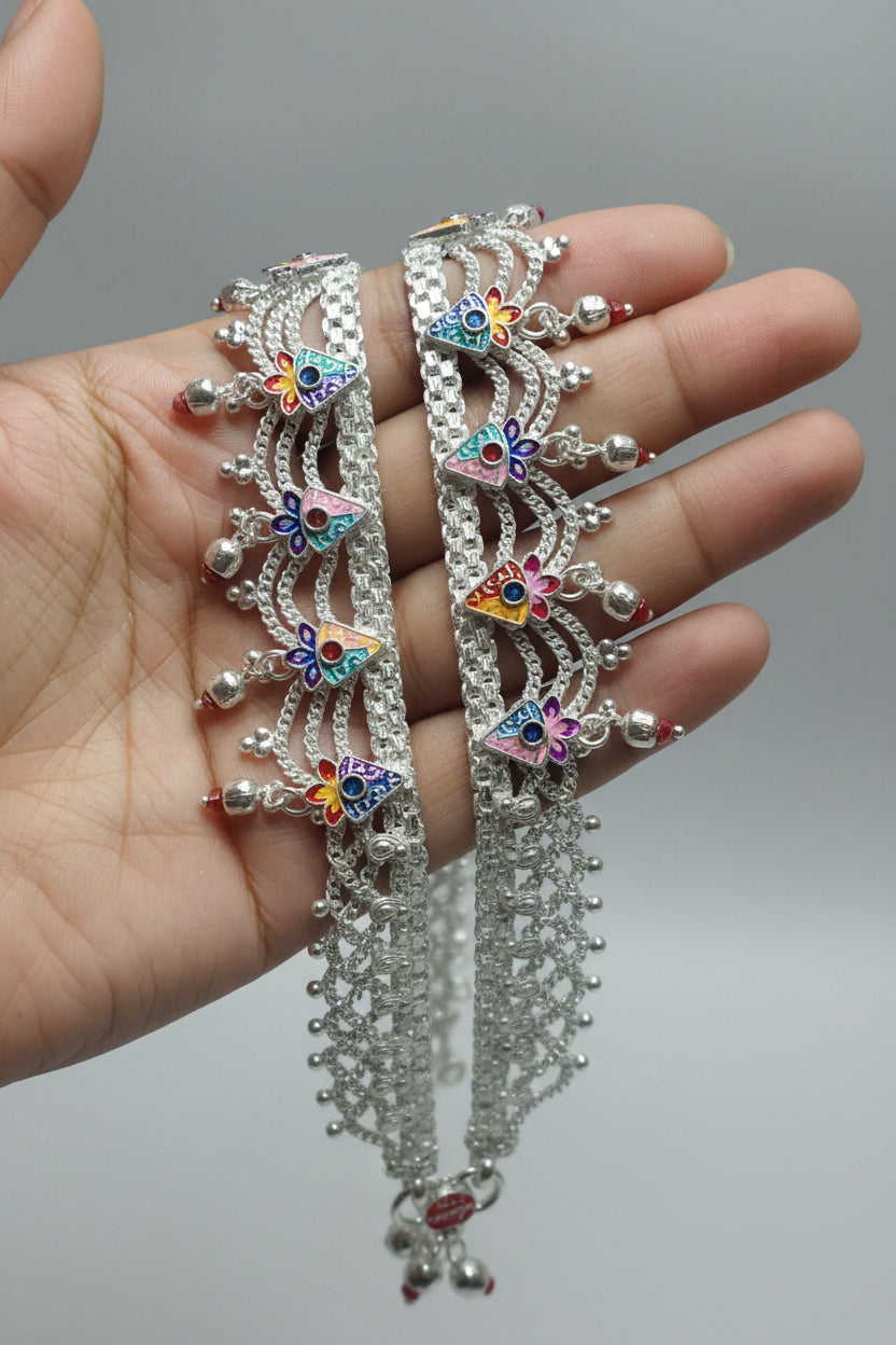 पाजेब Anklet79.59g10"8no.(in gs metal)