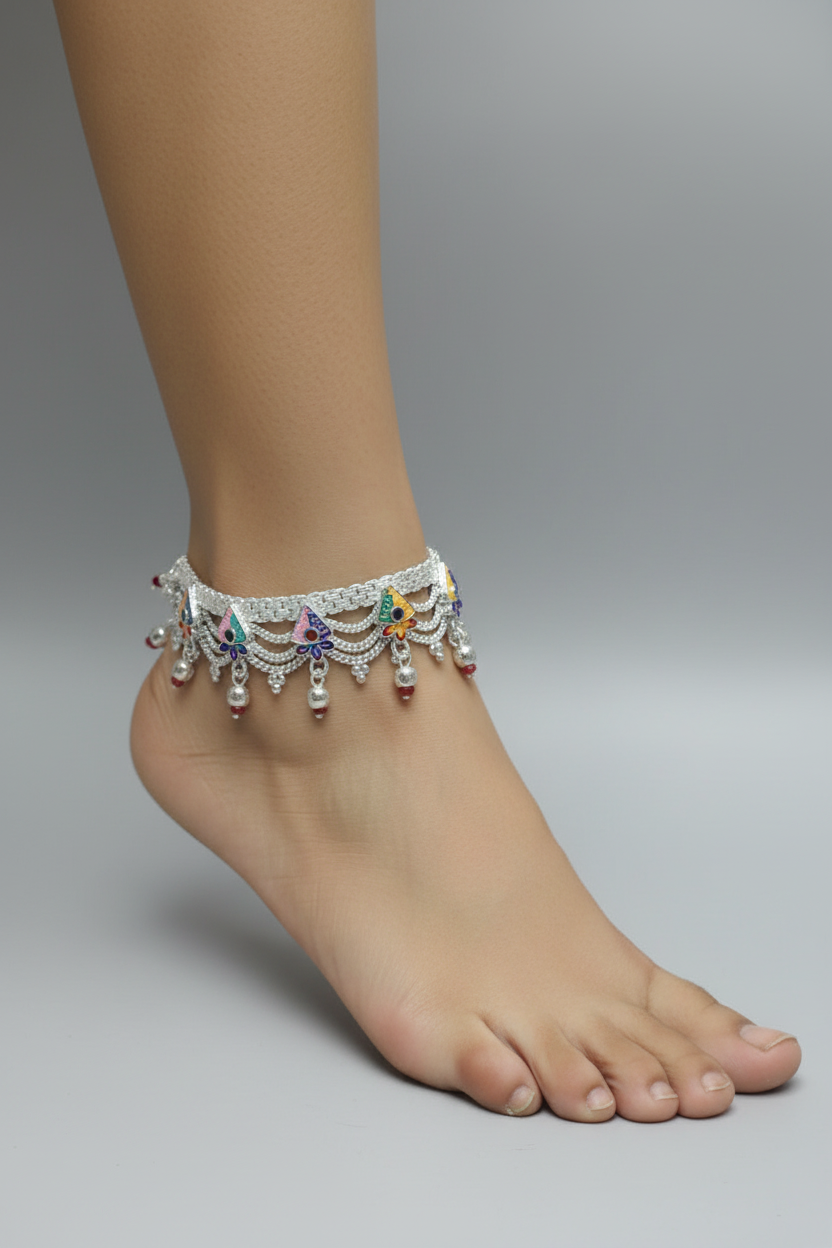 पाजेब Anklet79.59g10"8no.(in gs metal)