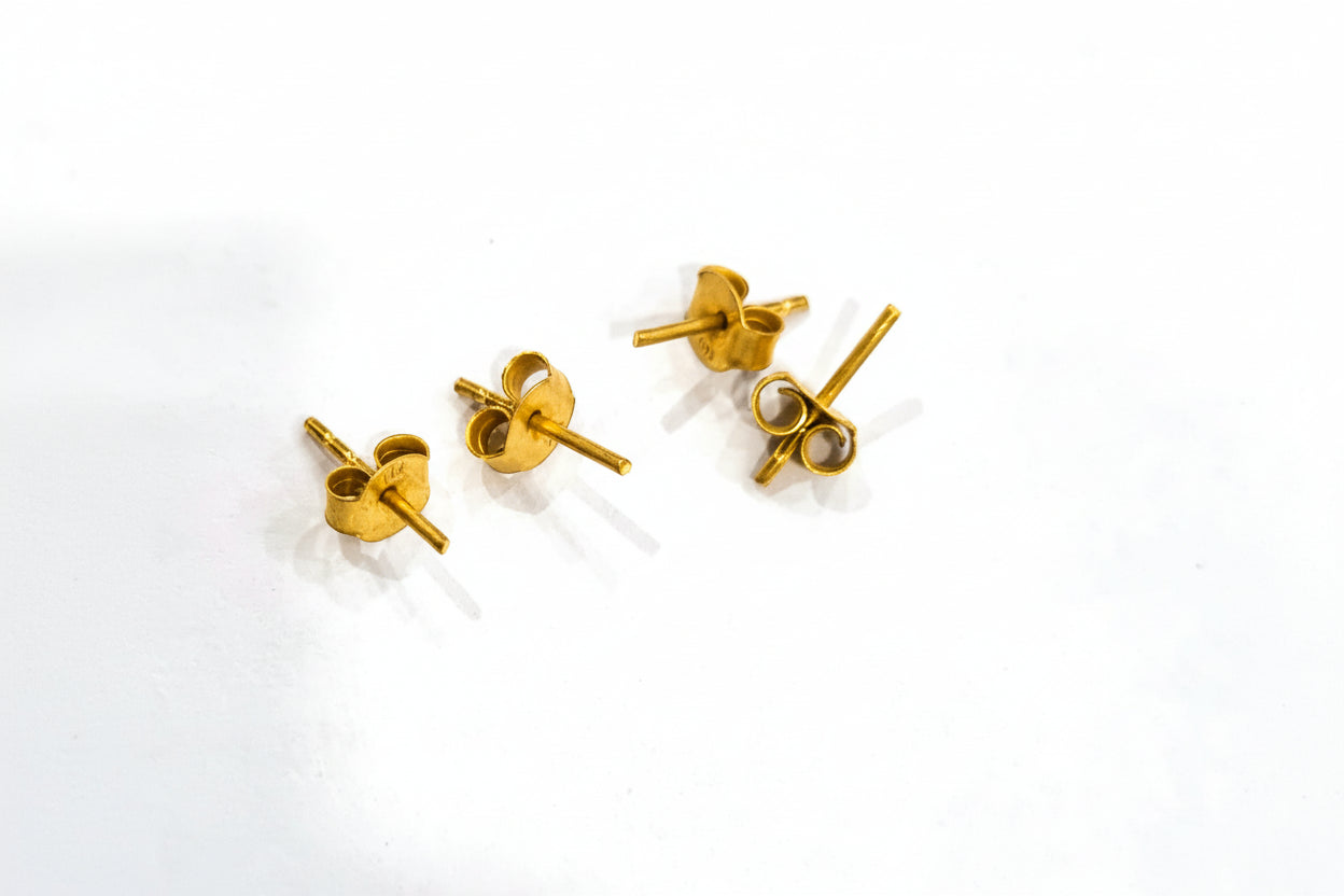 Thread Earring Post and screw back no.3(Gold)