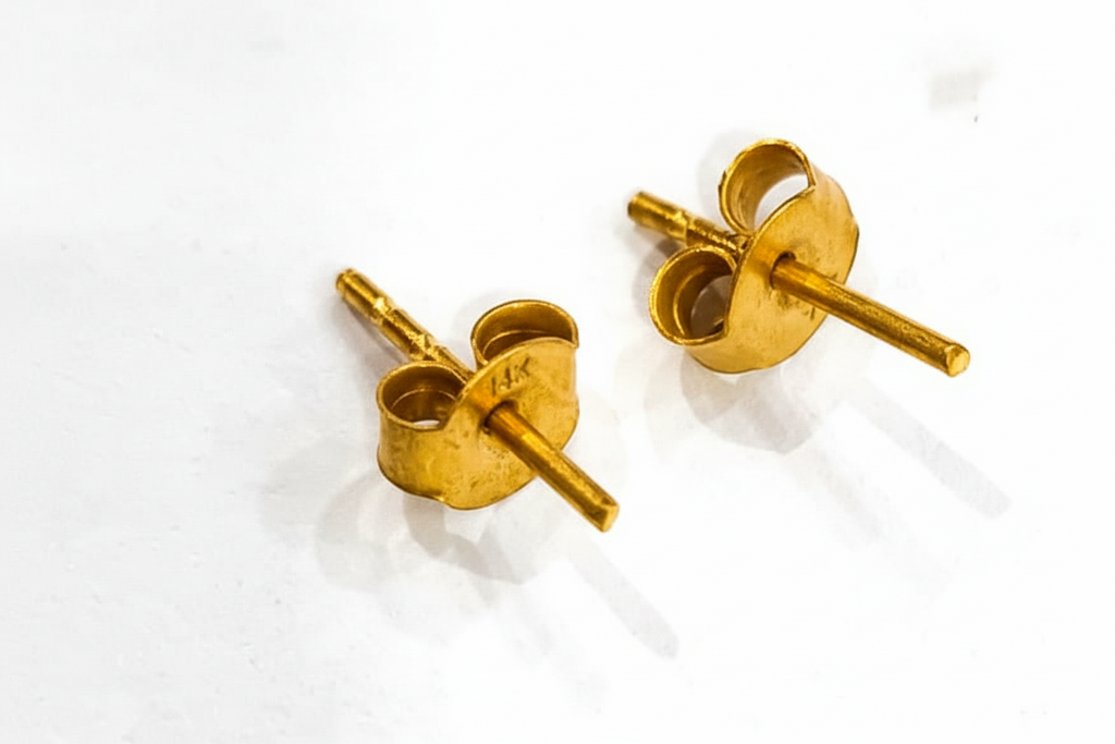 Thread Earring Post and screw back no.3(Gold)