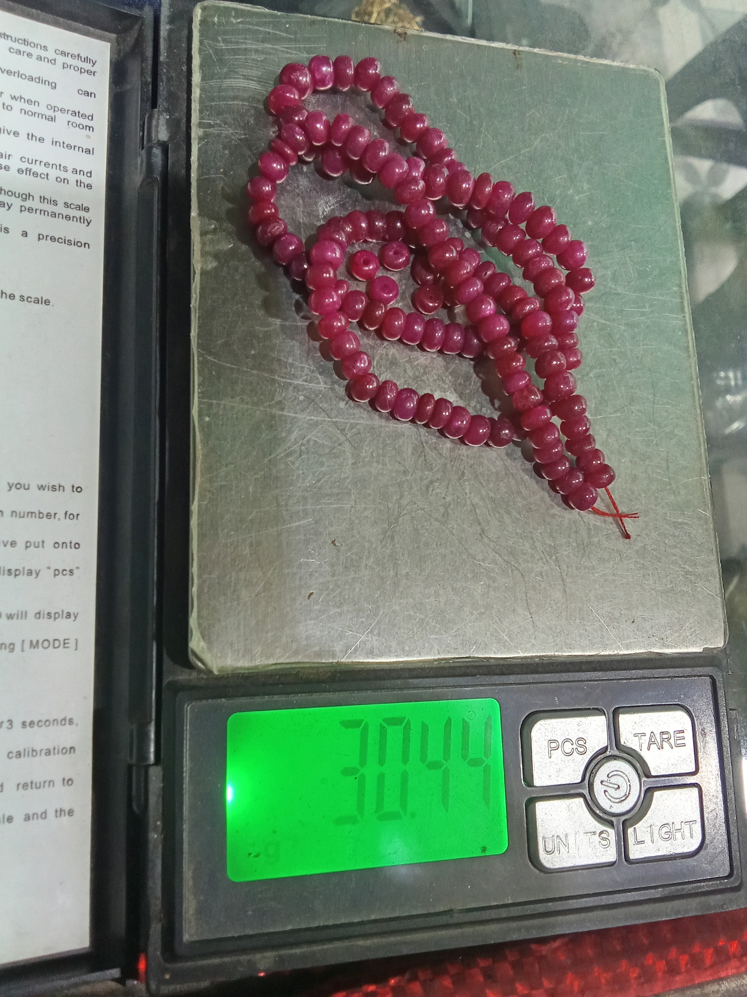 माणिक बीडस मालाRuby beads mala 31g20"