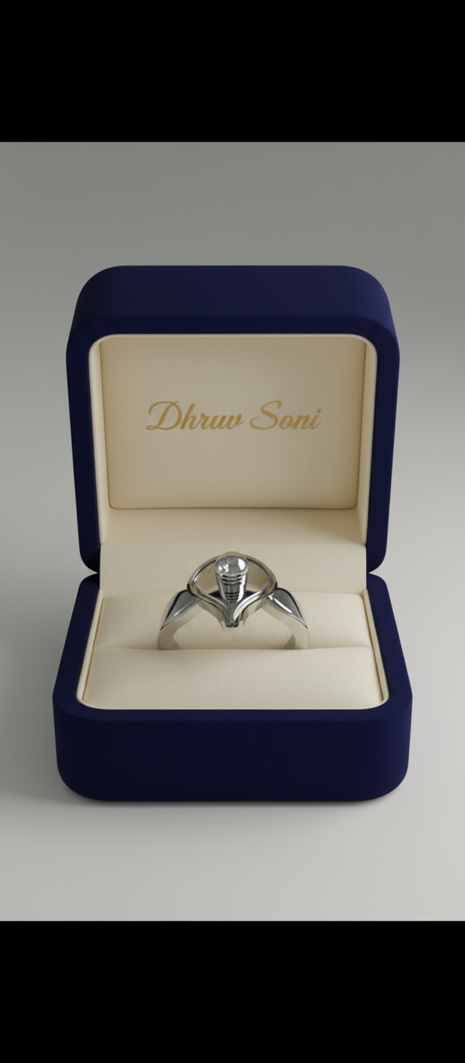 Silver shivling  ring