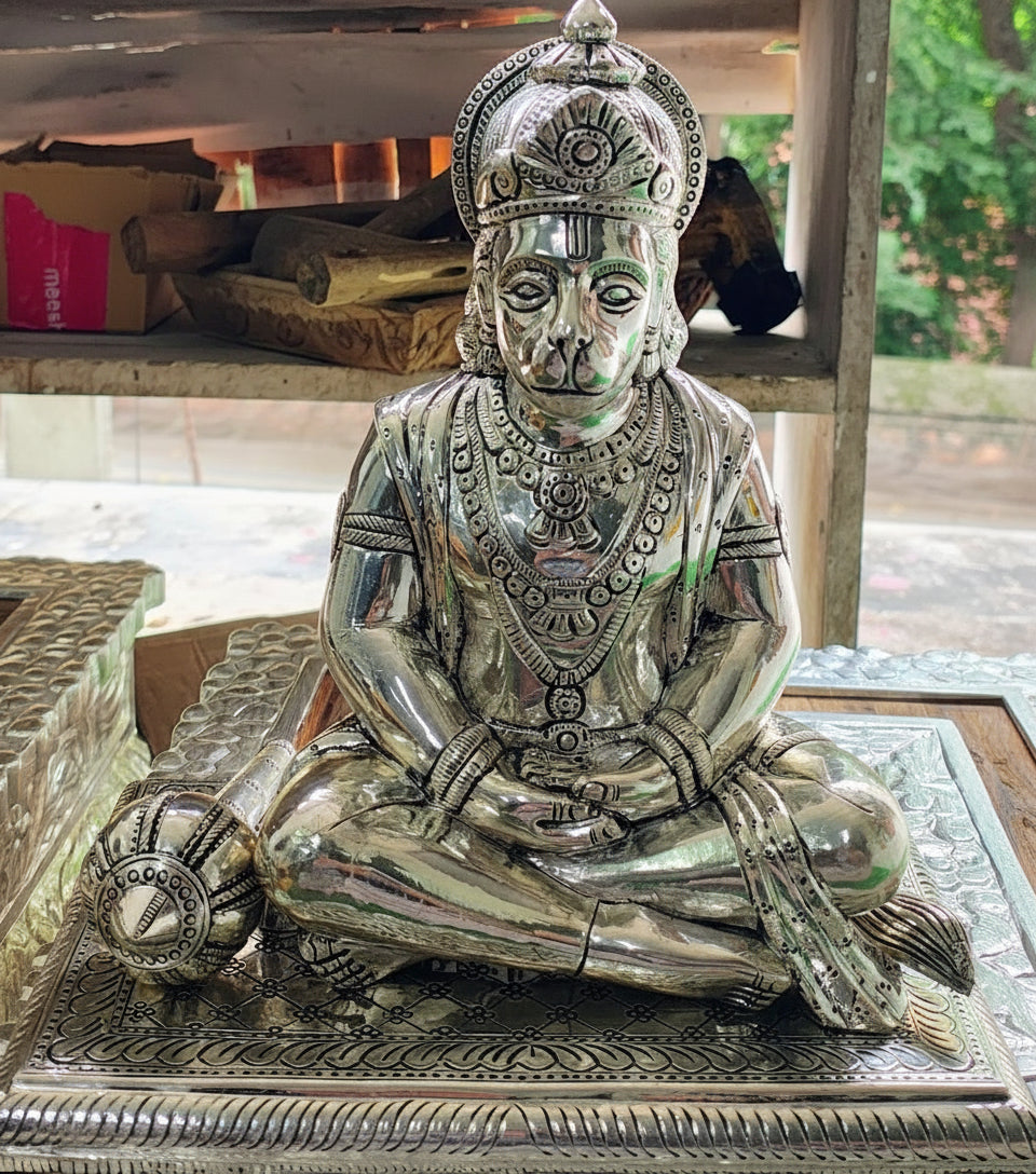 Silver Hanuman ji murti