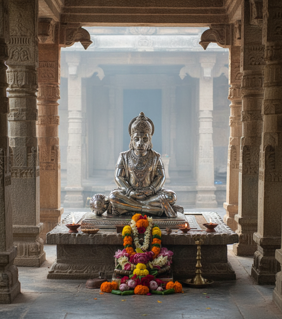 Silver Hanuman ji murti