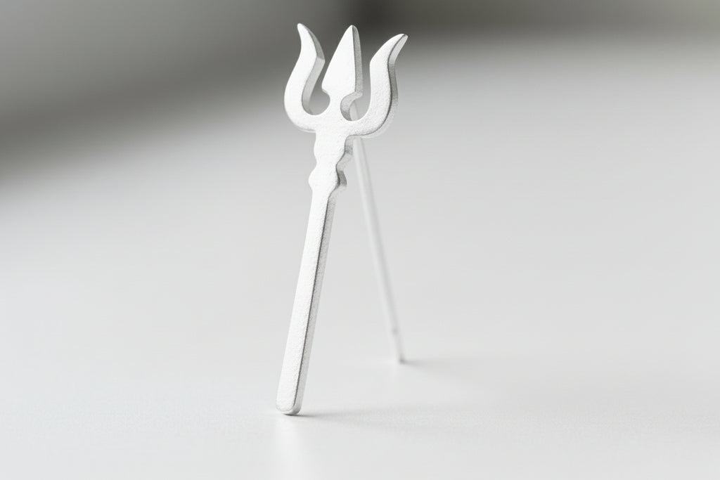 Trishul 4x1.3cm silver(worship)