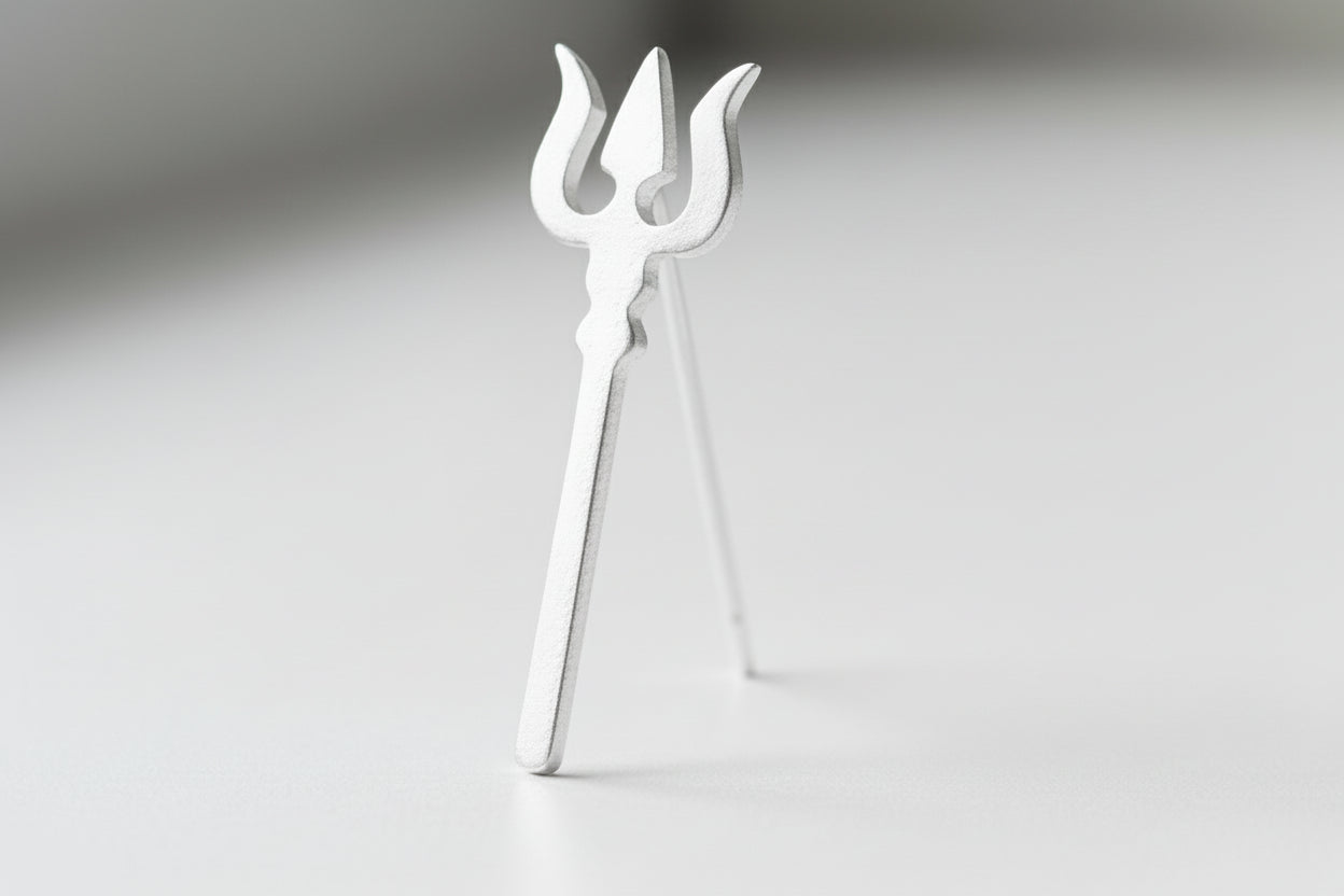 Trishul 4x1.3cm silver(worship)