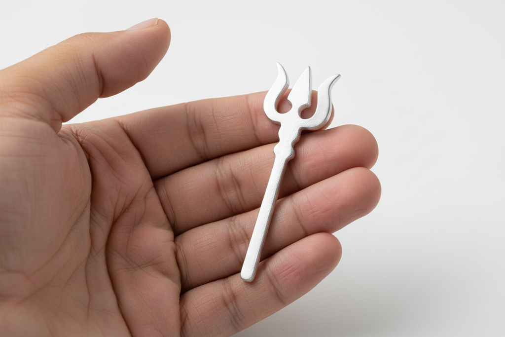 Trishul 4x1.3cm silver(worship)
