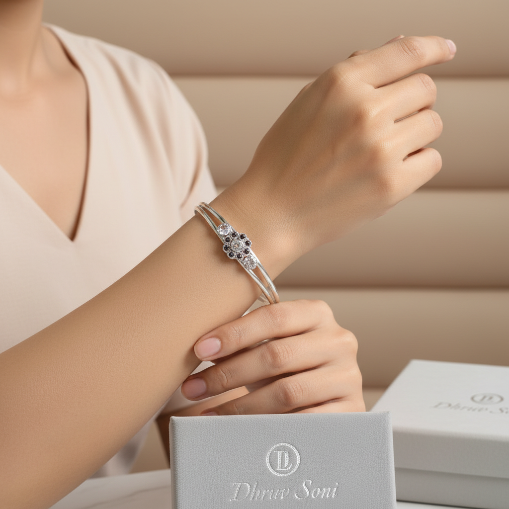 Silver girl kada (jewellery)